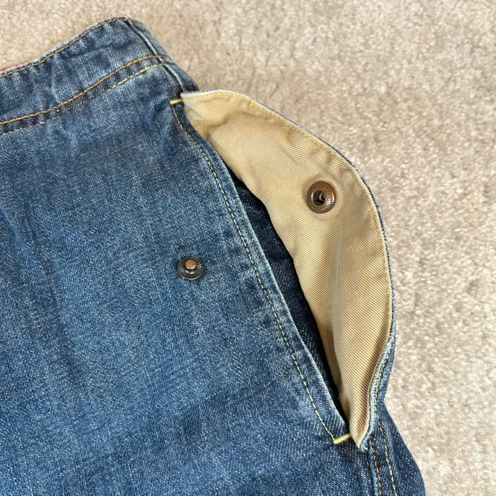 Vintage Y2K Tommy Hilfiger Cargo Shorts Mens 36 Blue Denim Label Baggy Utility